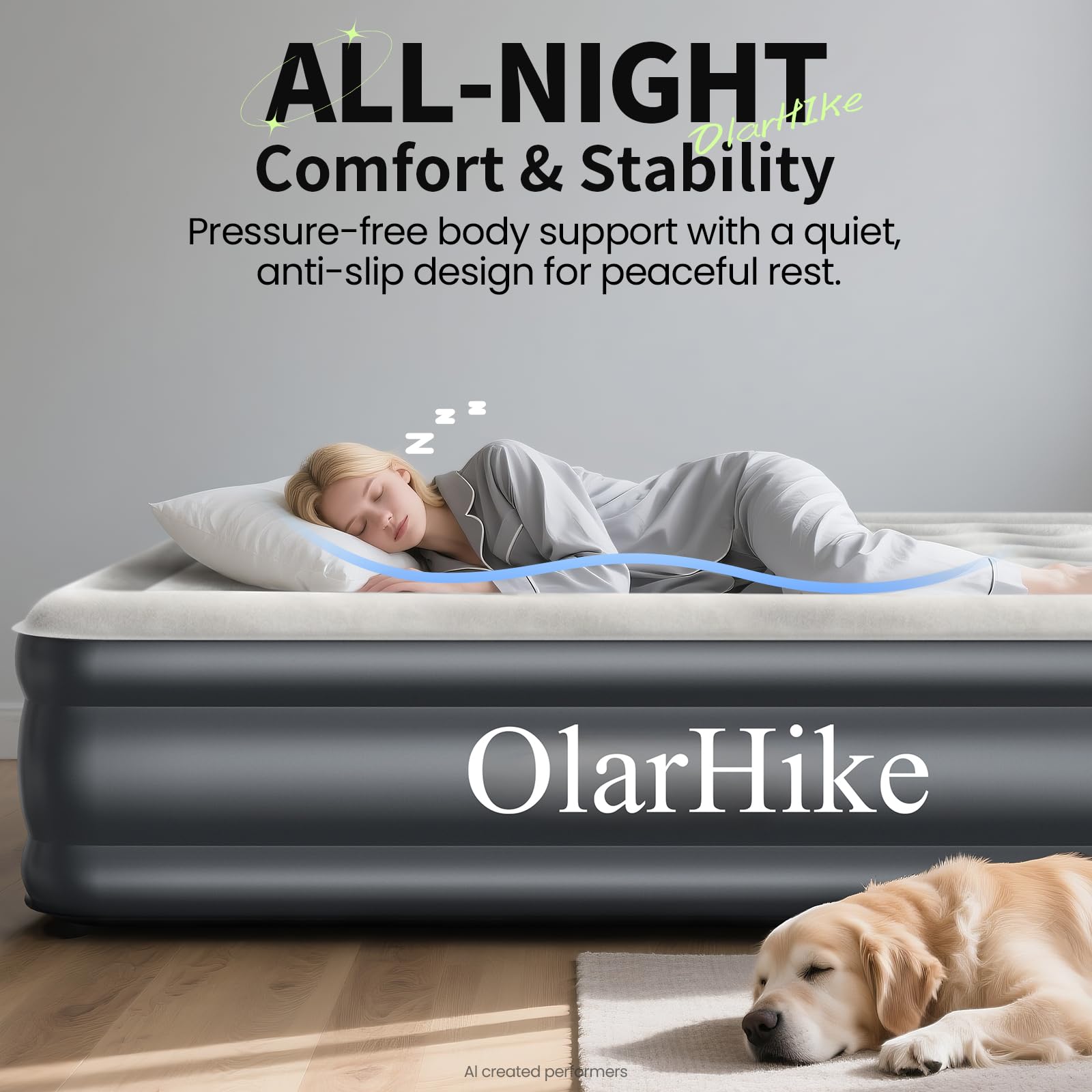 OlarHike built-in pump closeup for quick inflation benefit