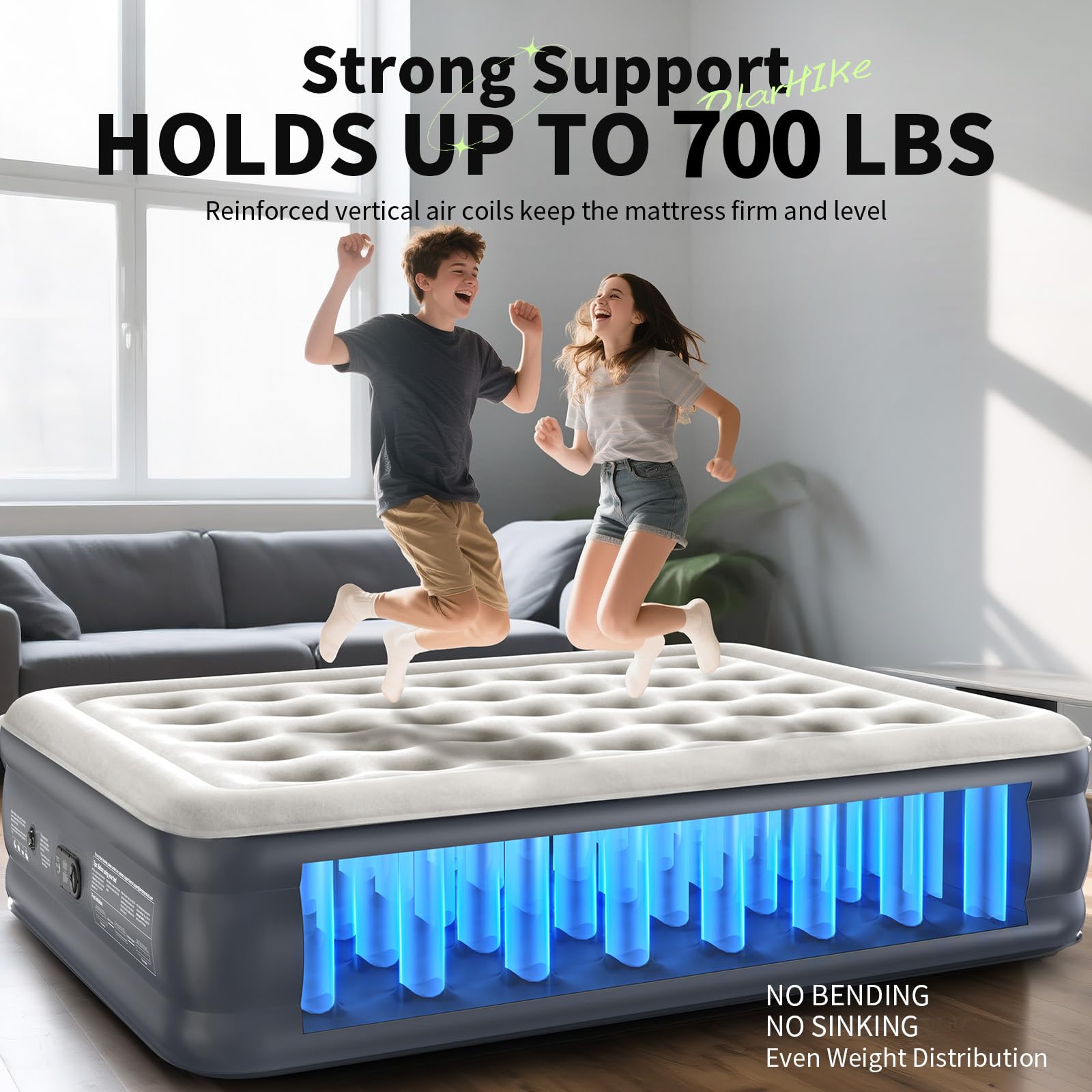 OlarHike height scale comparison illustrating 18-inch bedside convenience