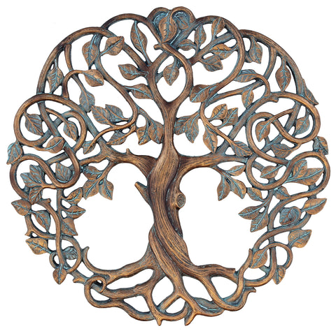 Old River Outdoors front view of Tree of Life plaque showing rustic copper finish and easy hanging