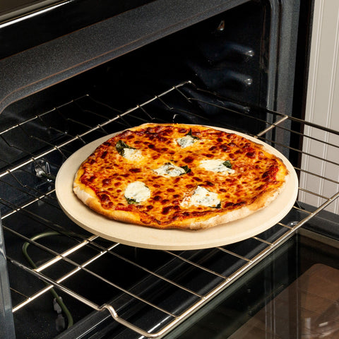 Old Stone next to a 14-inch ruler showing scale for correct pizza sizing
