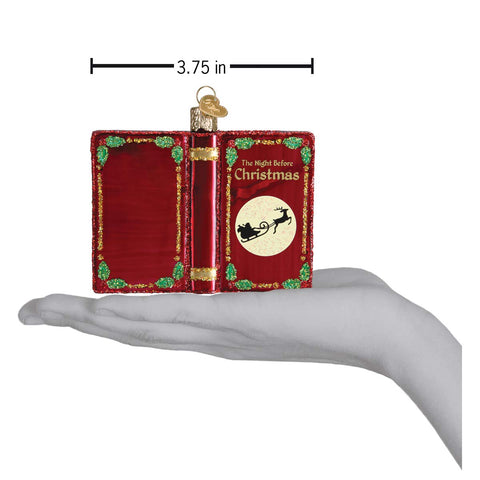 Old World Christmas ornament held in hand to show scale, helps visualize size
