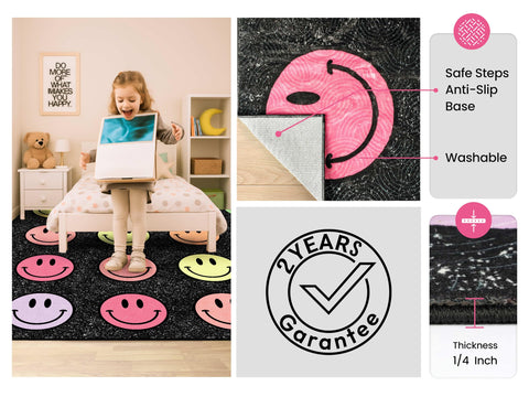 OLEEK rug in classroom setting supports group activities and morning meetings