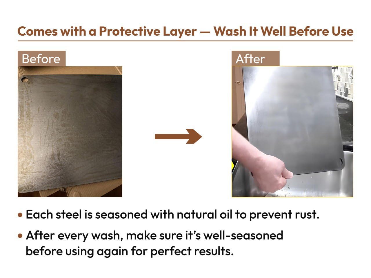 OLEEK close-up of steel texture highlighting fast heat transfer benefit