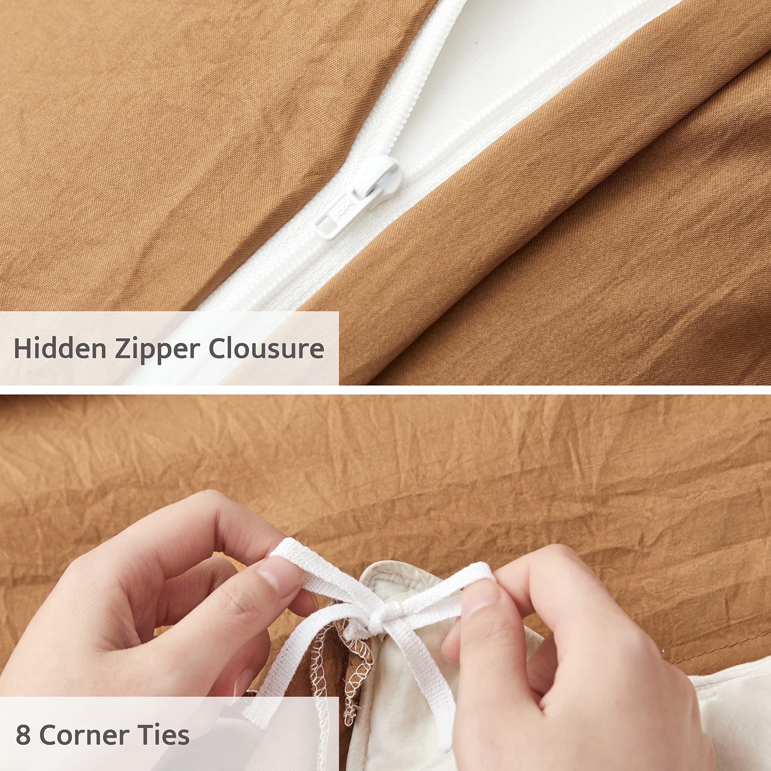 Interior corner ties of Oli Anderson cover keeping comforter securely in place