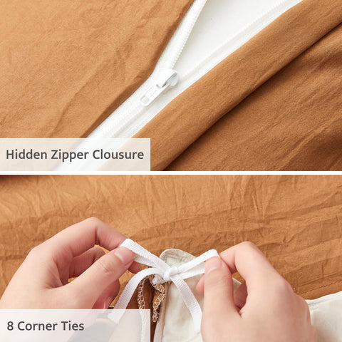 Interior corner ties of Oli Anderson cover keeping comforter securely in place