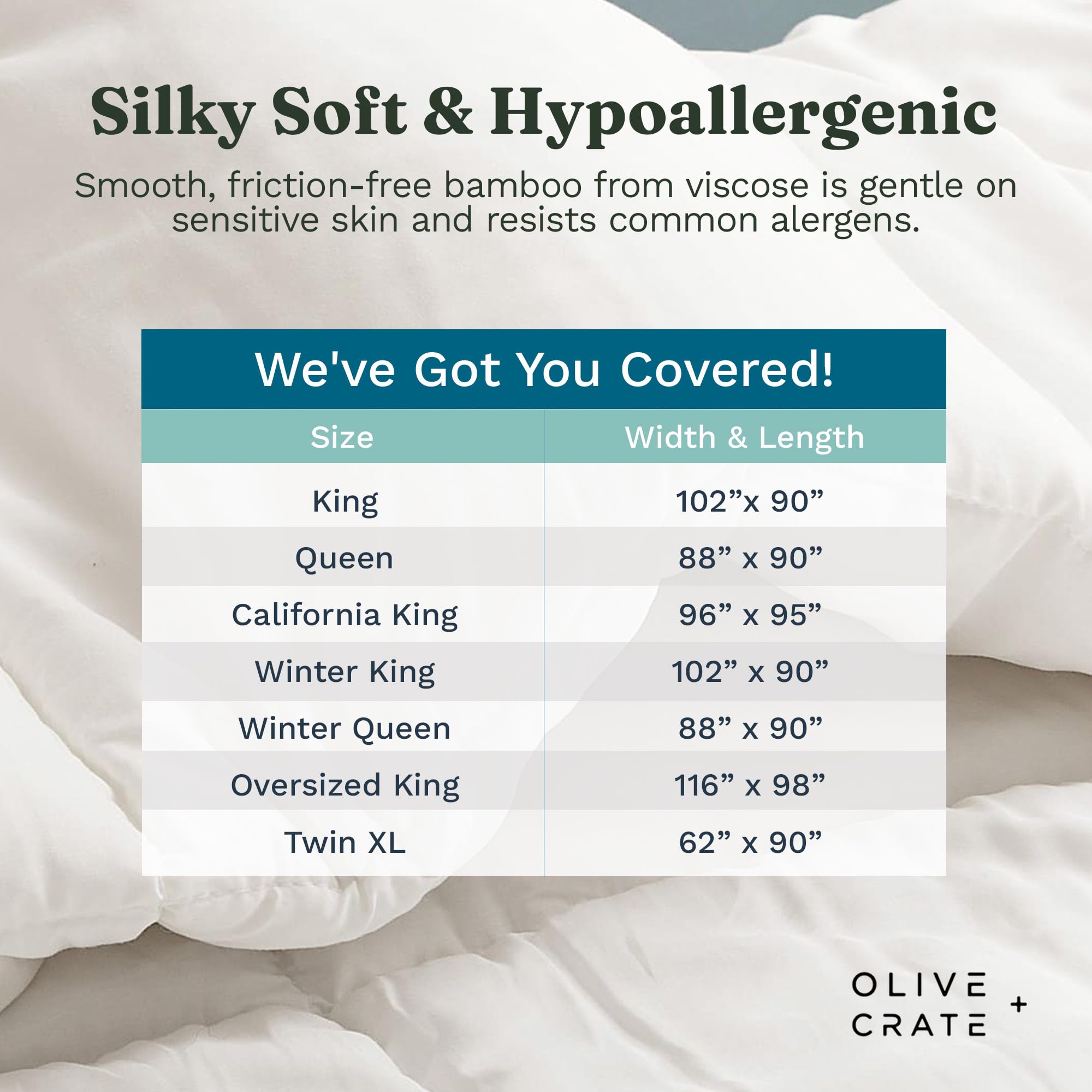 Olive + Crate comforter in washing machine showing easy care