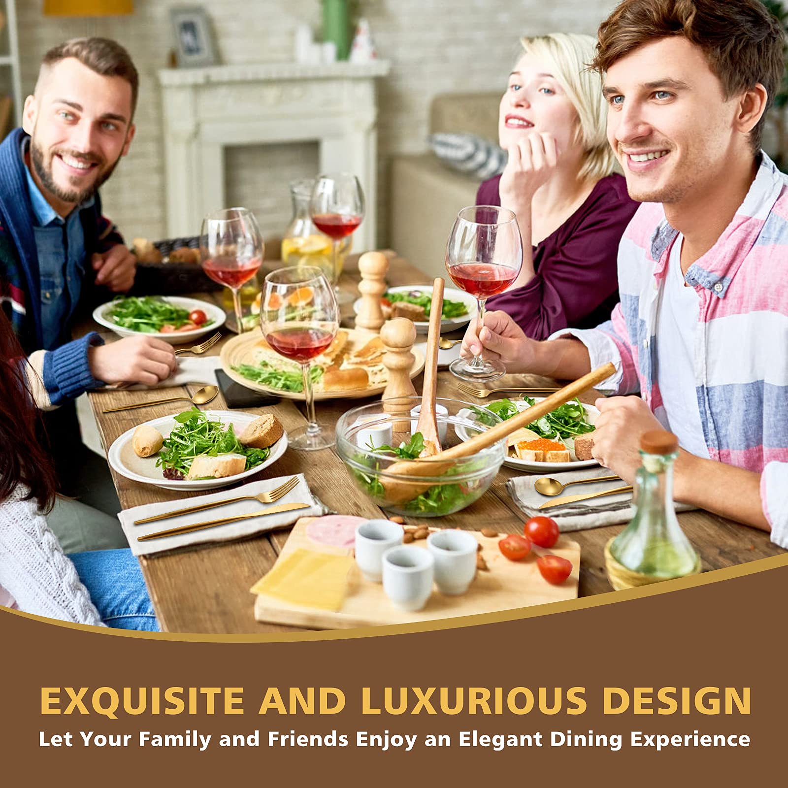 Oliviola flatware on a styled dinner table showing ambiance benefit: enhances special occasion settings