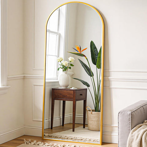 OLIXIS front view of arched full-length mirror showing full figure reflection benefit