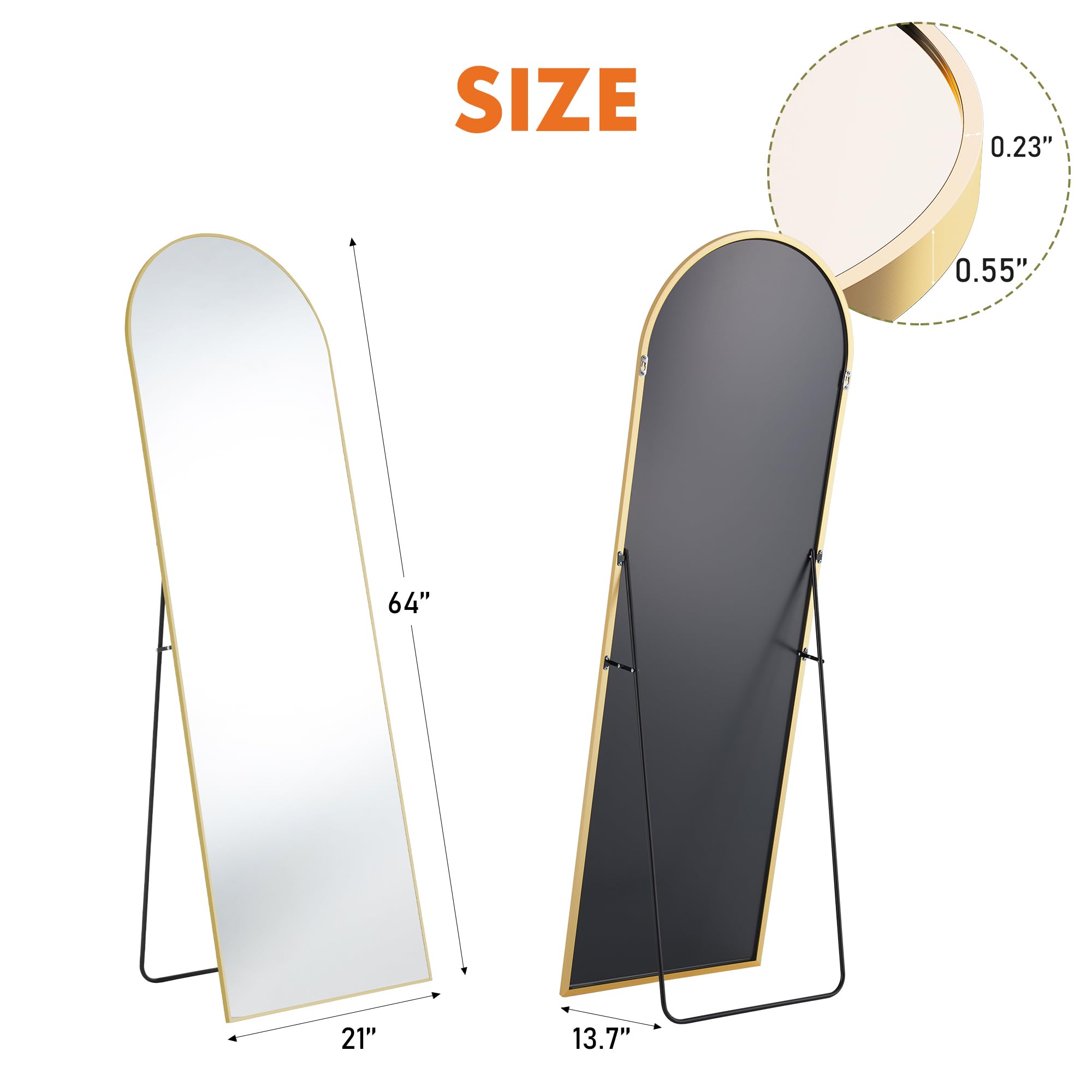 OLIXIS mirror in bedroom reflecting outfit, enhancing room light and style benefit