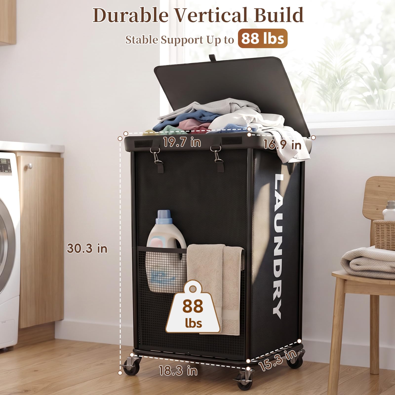 Olldide front mesh pocket holding socks for easy sorting