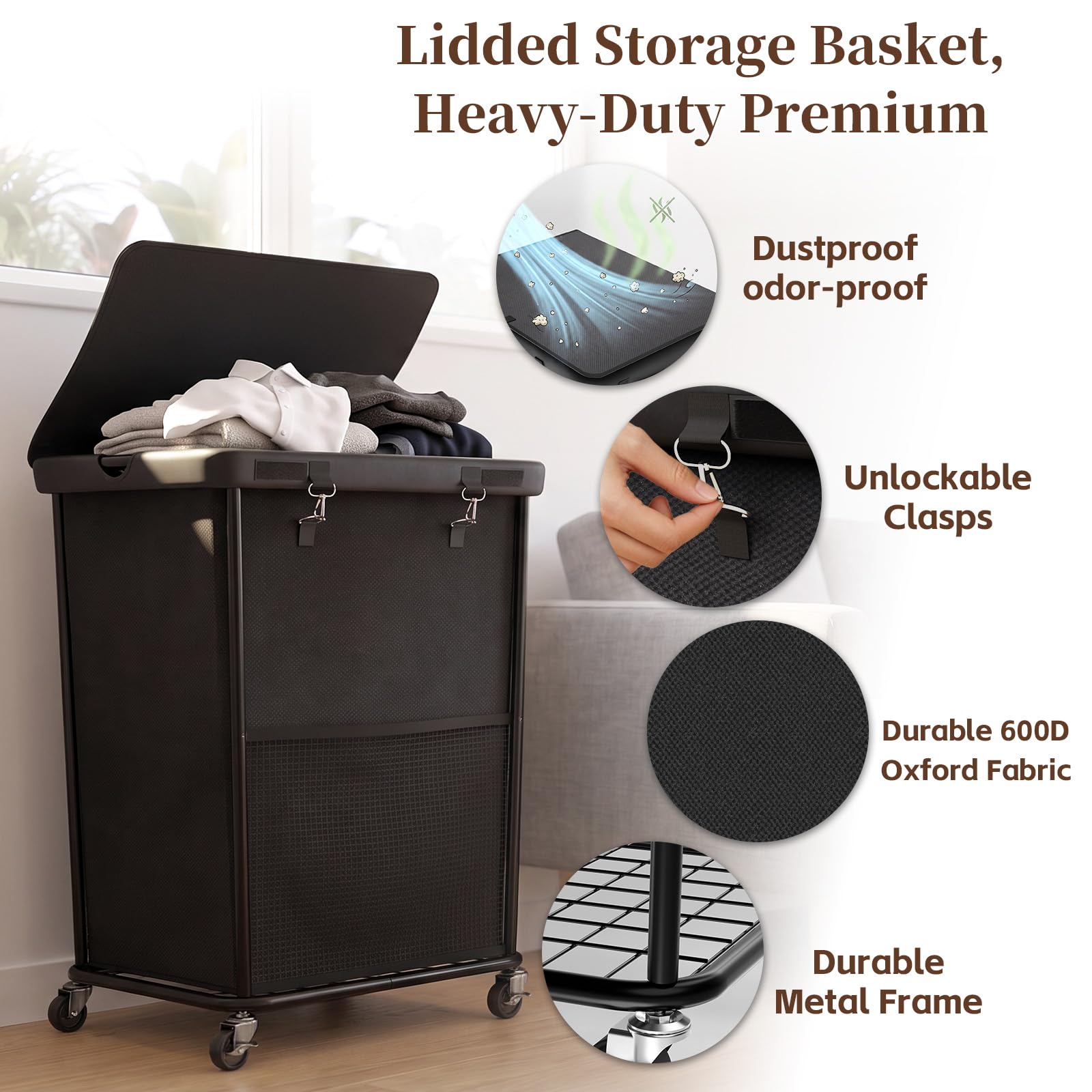 Olldide open lid full of towels showing roomy capacity