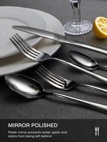 Ollex forks and spoons arranged to show cohesive set and modern look