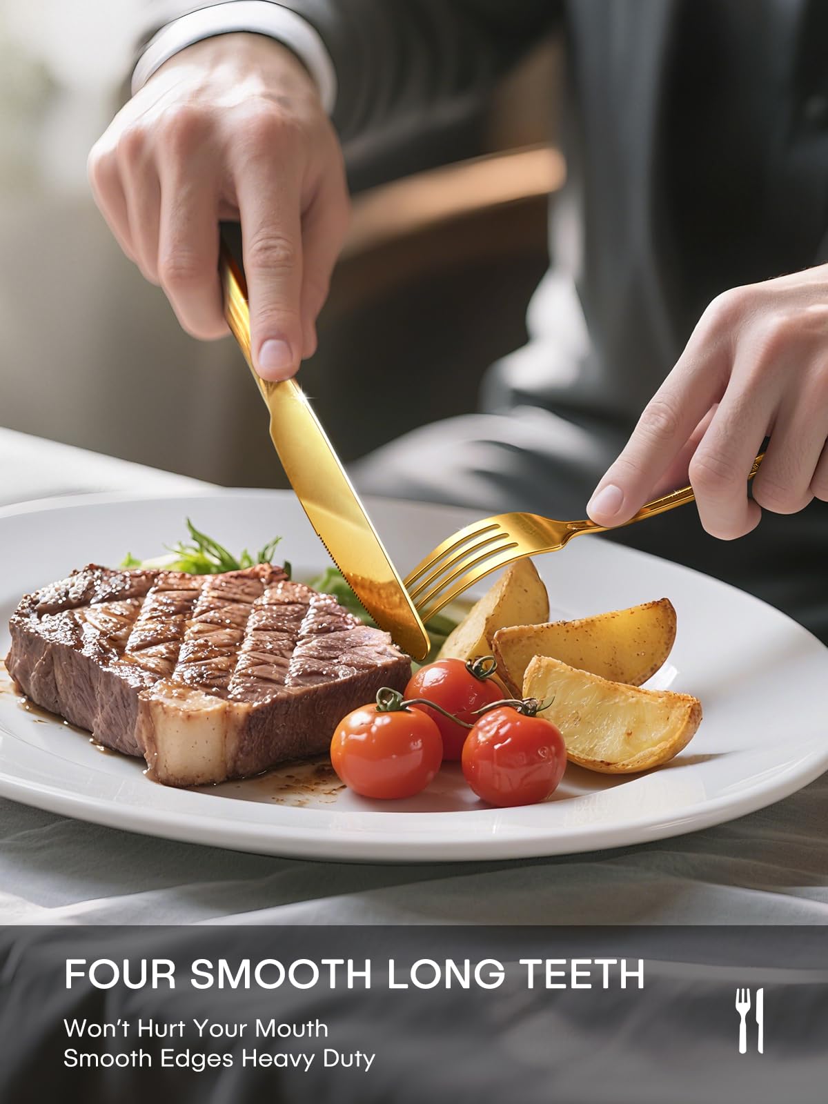 Ollex forks and spoons arranged on a table setting showcasing cohesive style for entertaining
