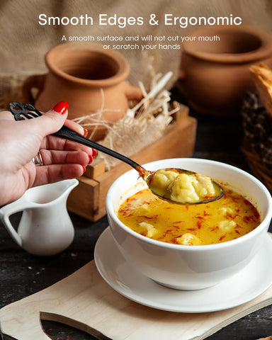 Ollex mirror-polished spoon reflecting light to show smooth finish and hygiene