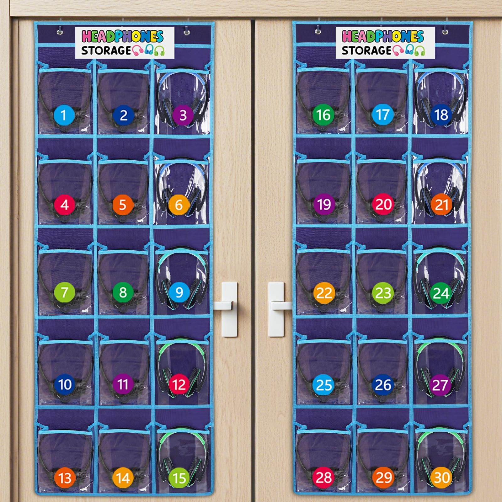 Olpchee front view showing both organizers with neat pockets benefit classroom order