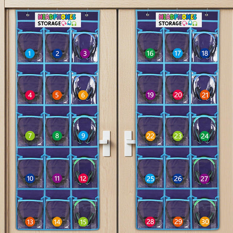 Olpchee front view showing both organizers with neat pockets benefit classroom order
