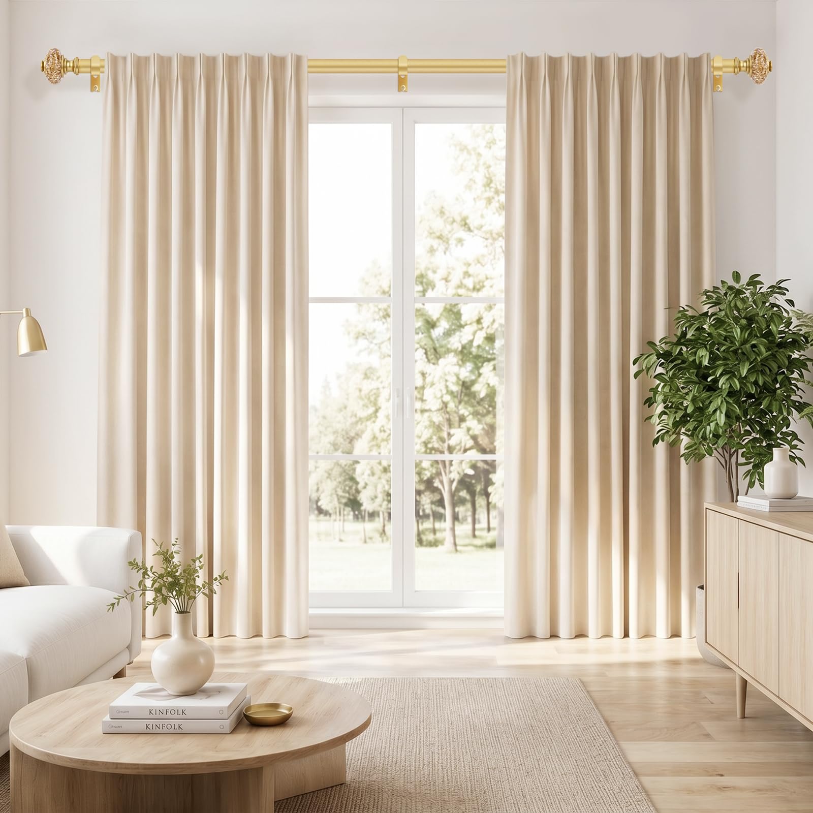 OLV rod in bedroom lifestyle scene showing vintage look and cozy curtain styling