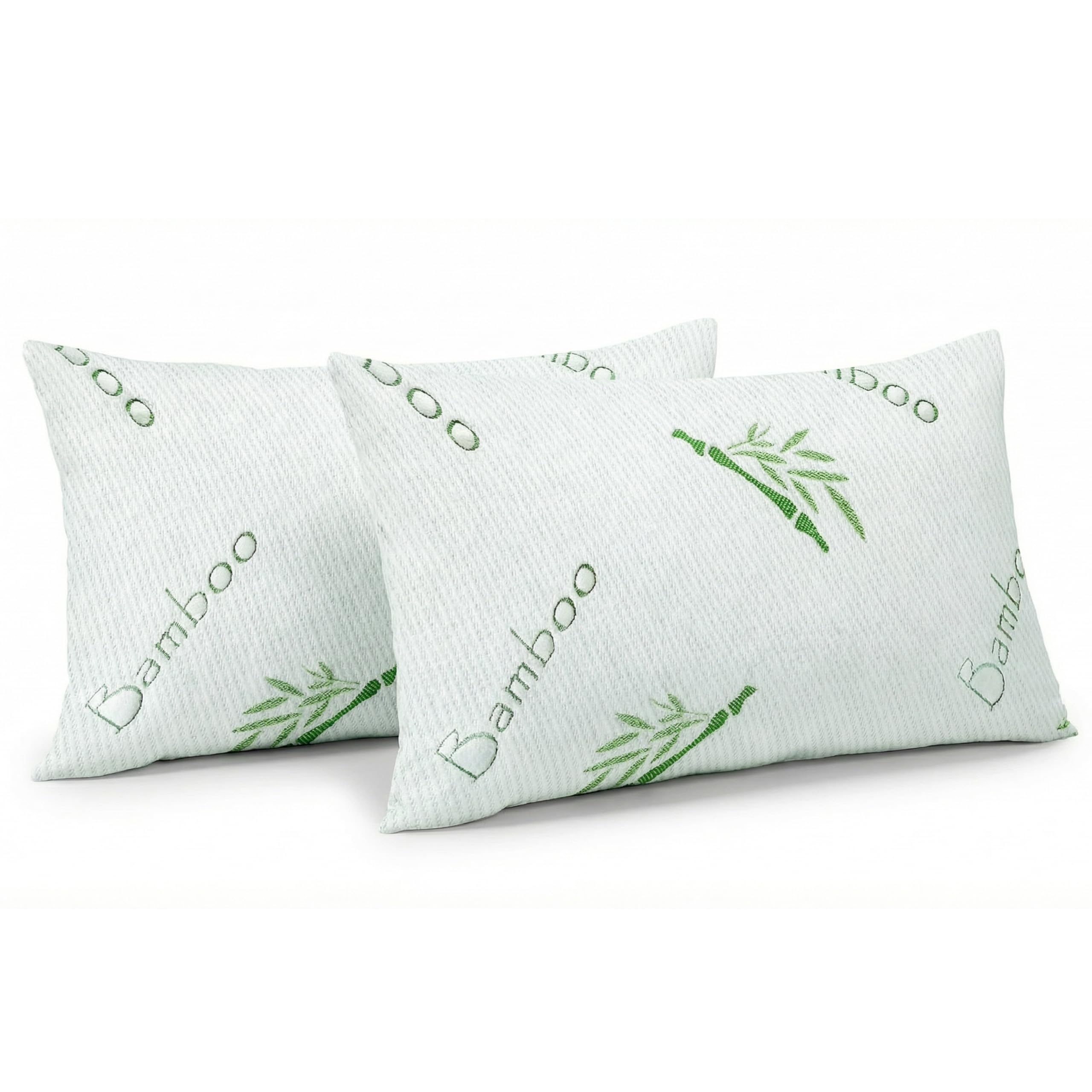 OMEO pillow next to ruler showing queen size dimensions and generous loft