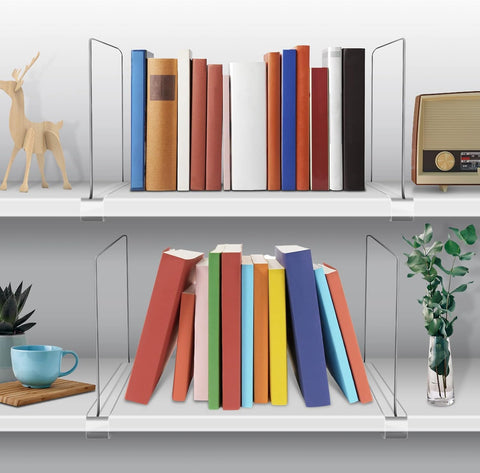 OMGelic dividers in closet holding folded sweaters upright for tidy storage