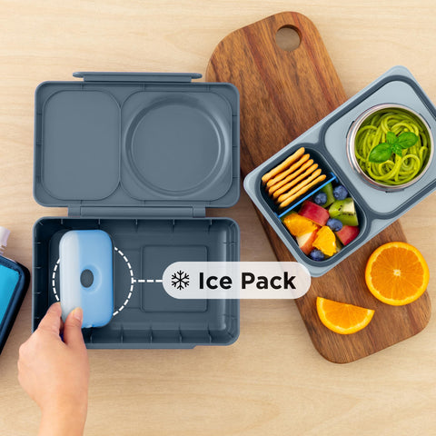 Omie OmieBox UP open layout displaying compartments and thermal jar for versatile meals