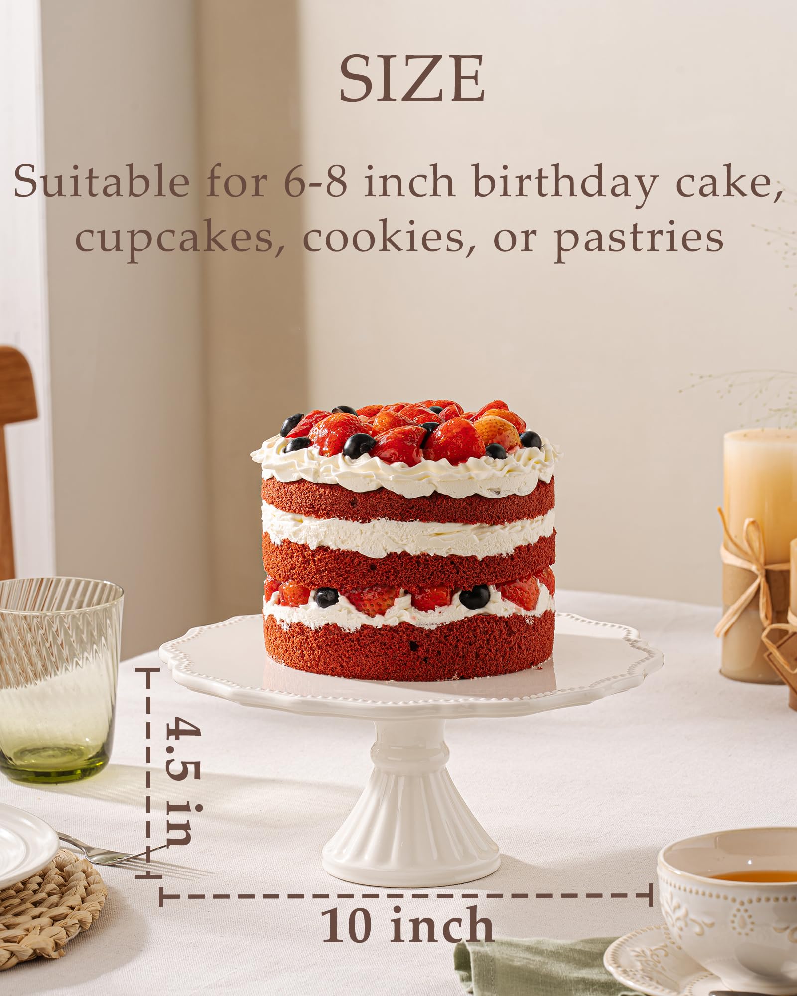 Omifun close-up relief rim detail preventing dessert slips