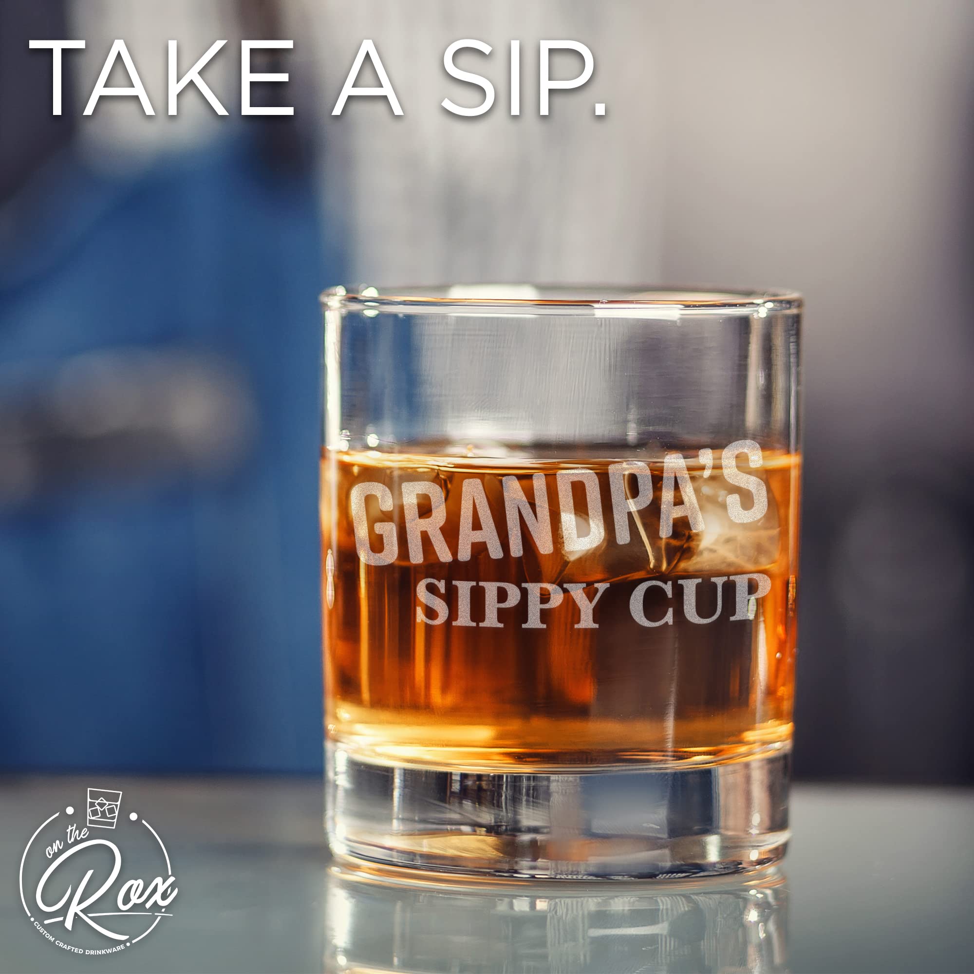 On The Rox glass held in hand demonstrating comfortable grip