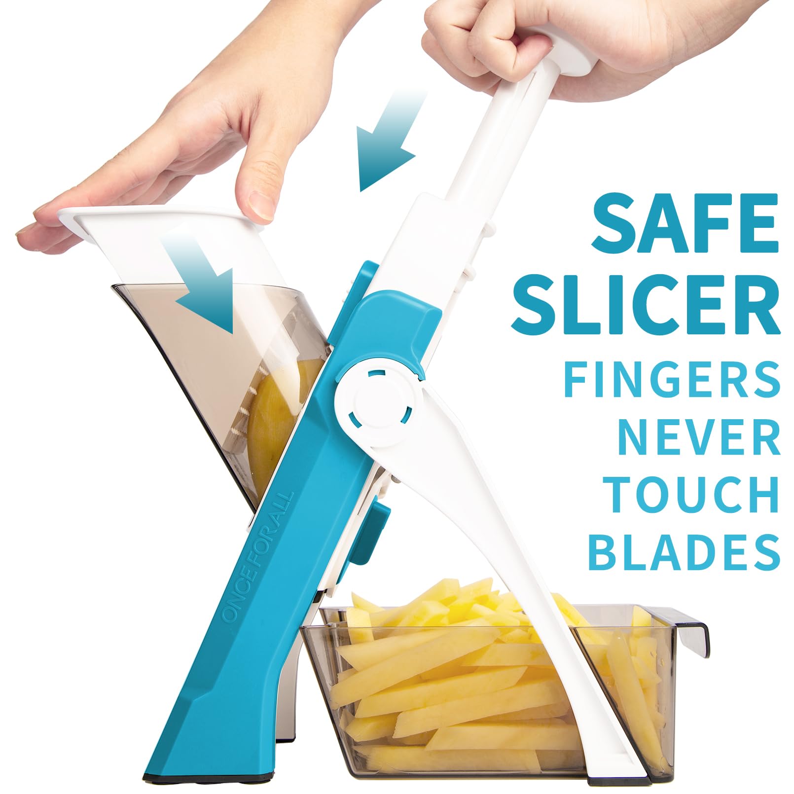 ONCE FOR ALL close-up of hidden 420 stainless steel blade for safe precise cutting