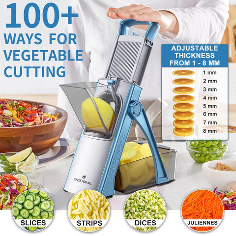 ONCE FOR ALL hidden 420 stainless steel blade close-up for safer cutting benefit