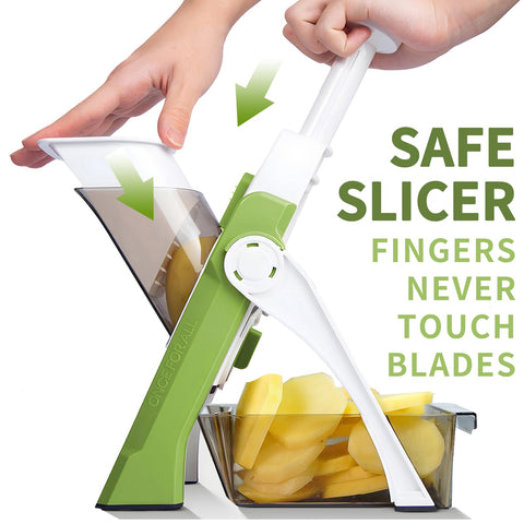 ONCE FOR ALL close-up of stainless blade for precision and consistent slicing