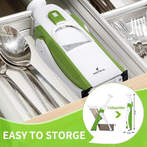 ONCE FOR ALL compact storage comparison highlighting small footprint convenience