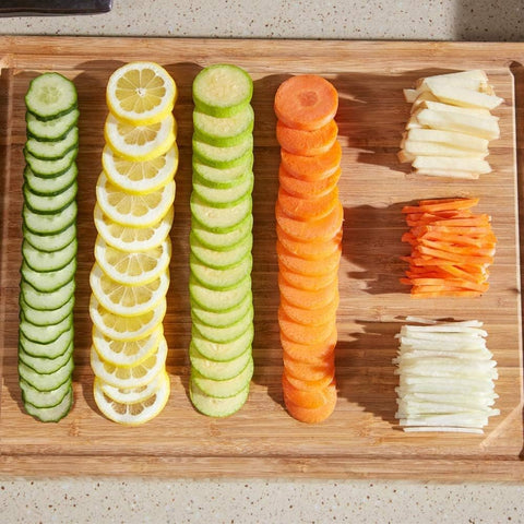 ONCE FOR ALL julienne strips produced quickly for salads and stir-fry texture
