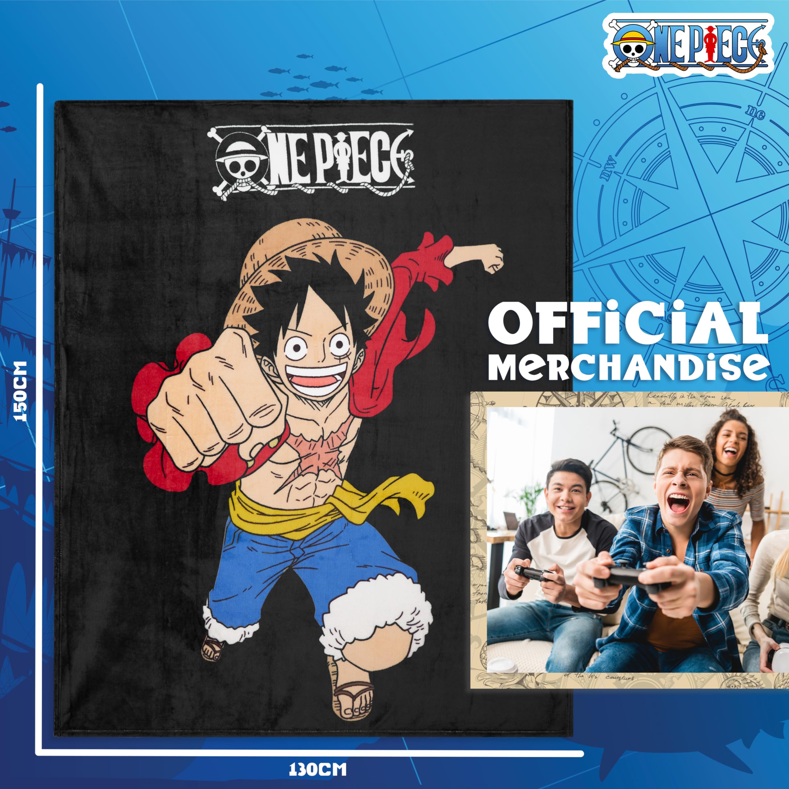 One Piece Luffy print detail highlighting clear graphics and fandom