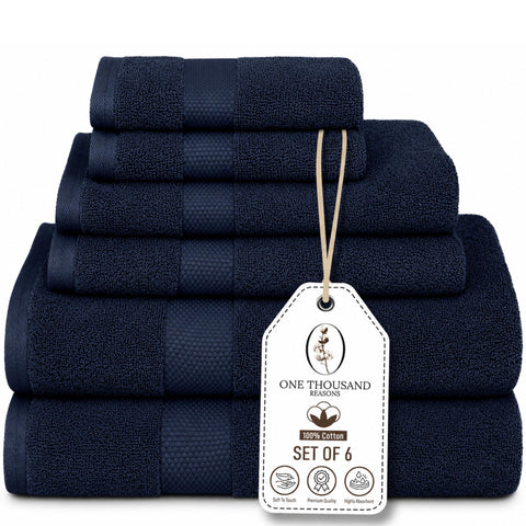 One Thousand Reasons front packaging showing navy 6-piece set and premium look