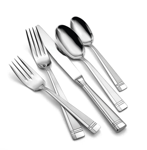 Oneida Amsterdam five-piece serving set detail showing utensils and versatile serving function