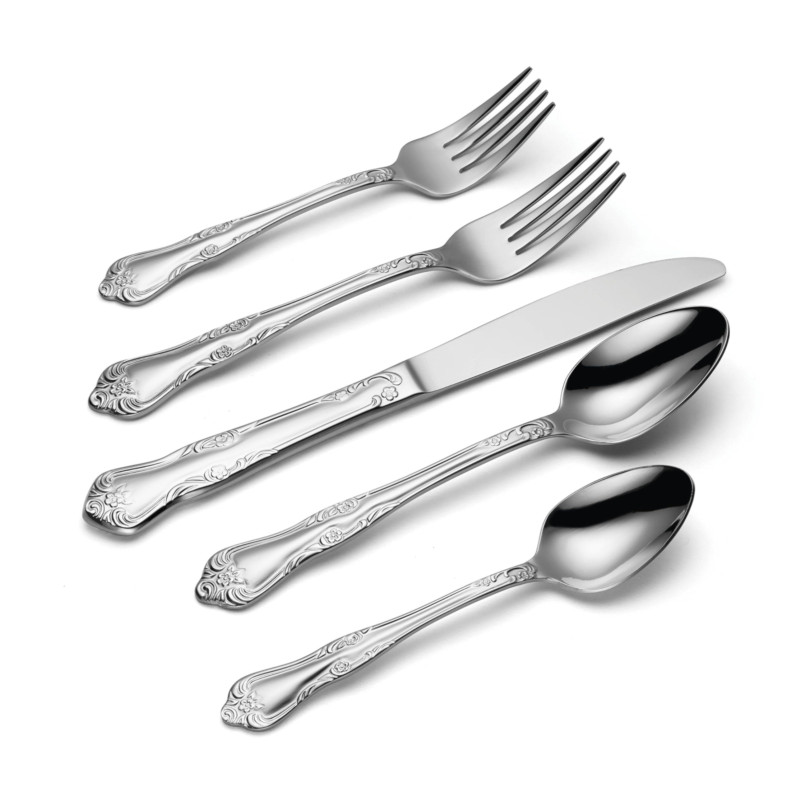 Oneida Azalea five serving pieces grouped to show versatility for serving benefits
