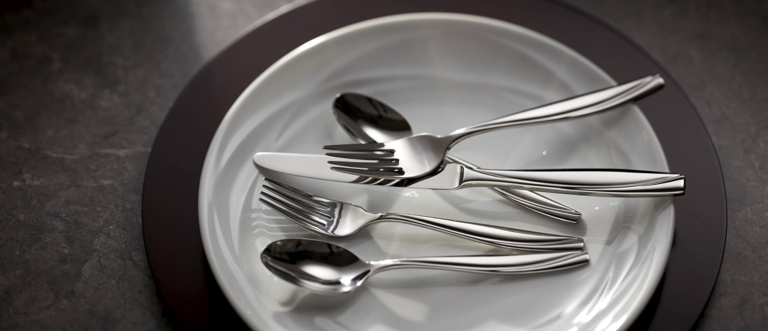 Oneida Camlynn Mirror spoon reflecting light showing easy-clean benefit