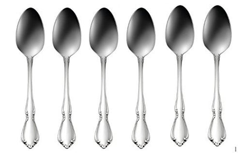 Oneida Chateau teaspoon front view shows polished finish and durable 18/8 stainless