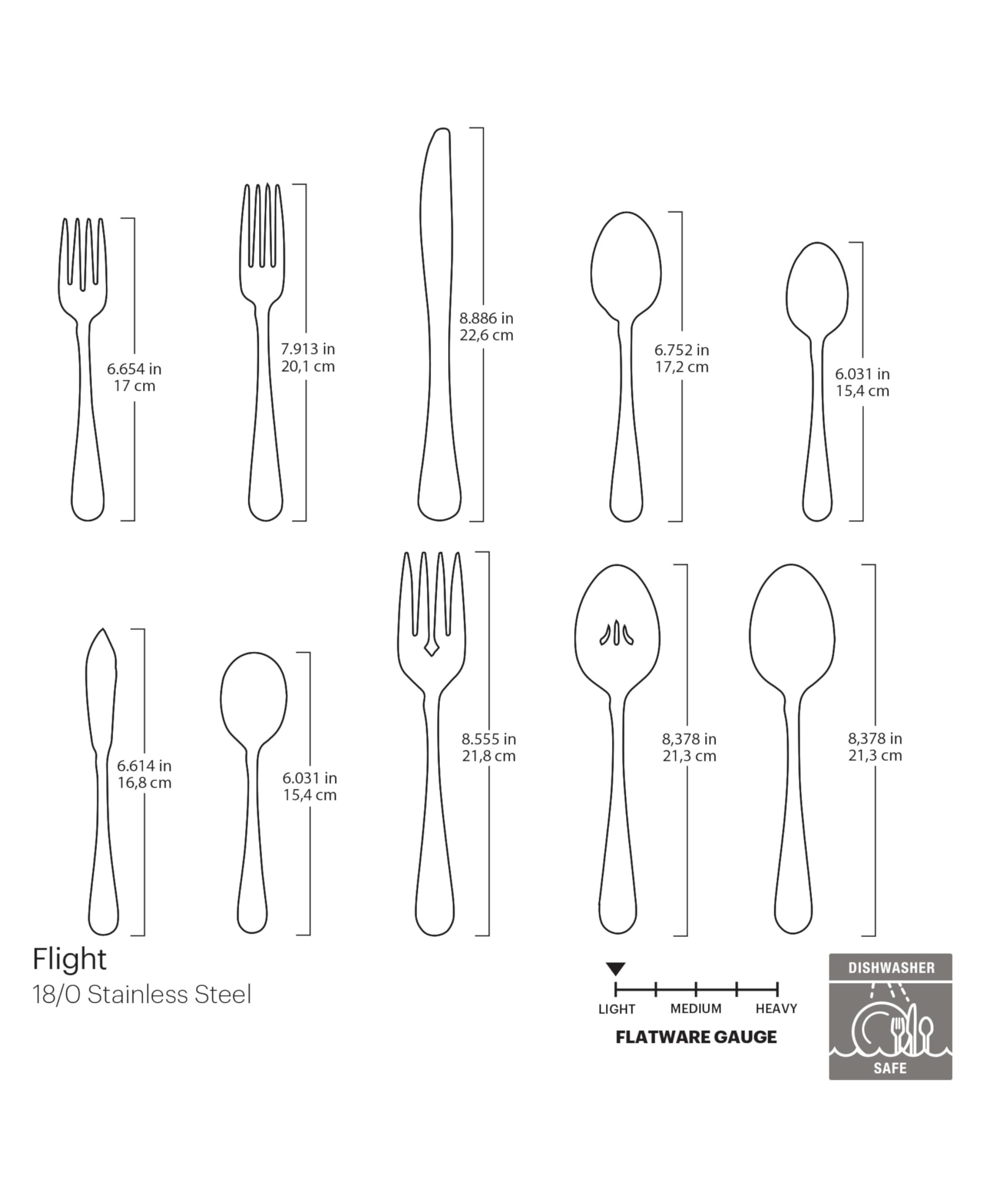 Oneida Flight flatware placed in dishwasher basket demonstrating easy cleanup and convenience