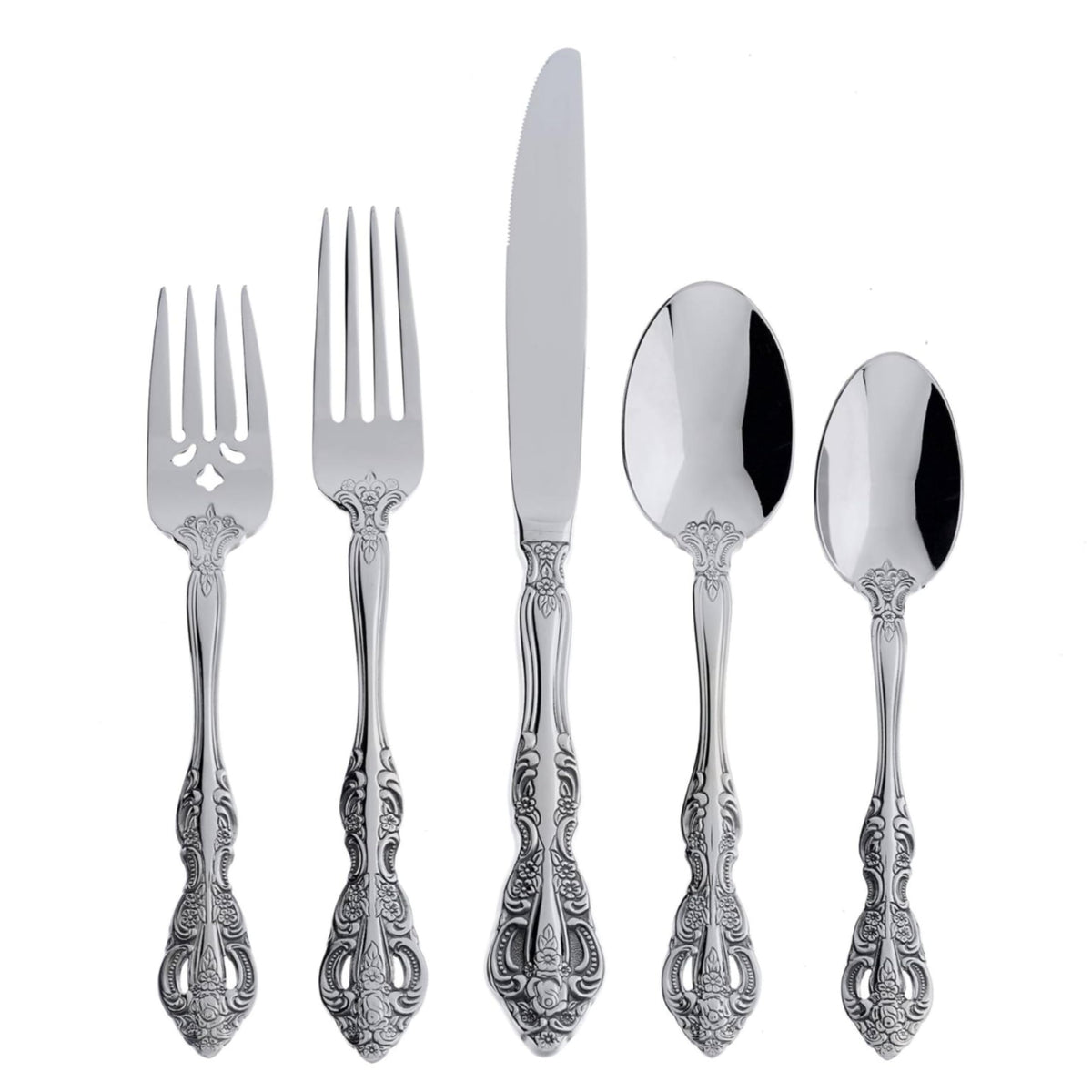 Oneida Michelangelo front view showing full 20-piece set and elegant styling