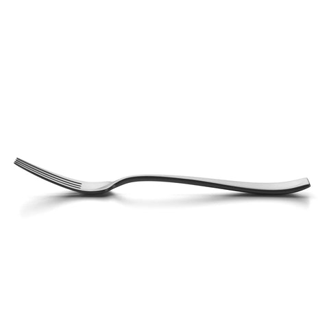 Oneida Moda fork tines detail showing precise alignment and food pickup
