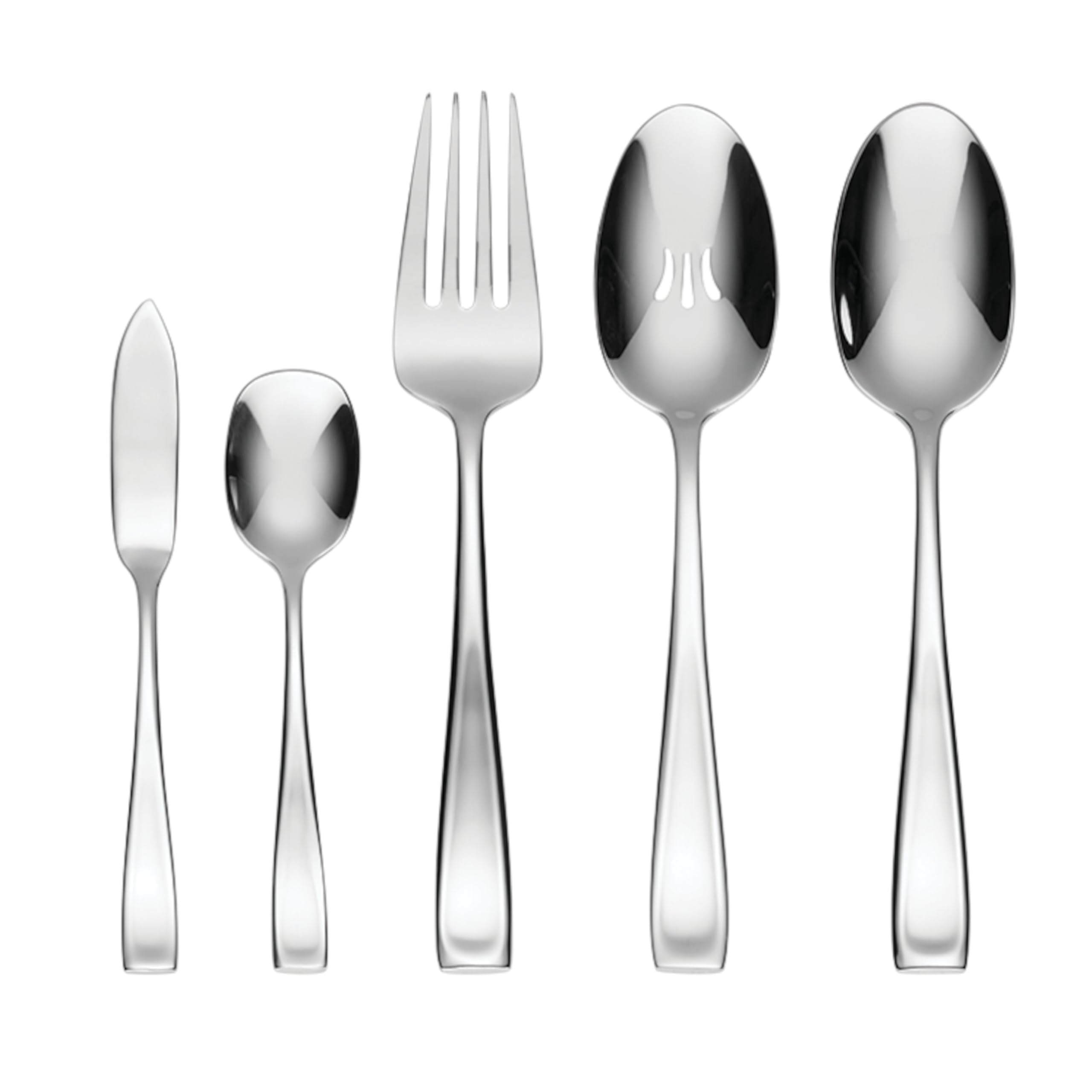 Oneida Moda arranged knife, fork, spoon demonstrating coordinated modern silhouette
