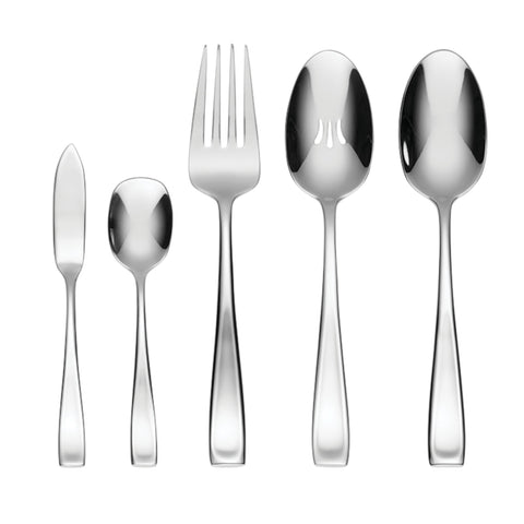 Oneida Moda arranged knife, fork, spoon demonstrating coordinated modern silhouette