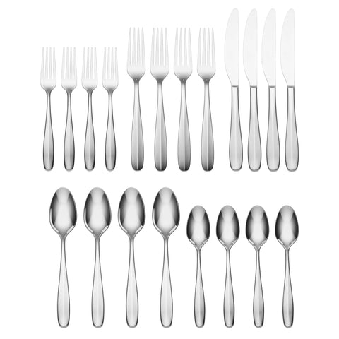 Oneida Oakwood dinner fork close-up highlighting sturdy tines and ergonomic balance