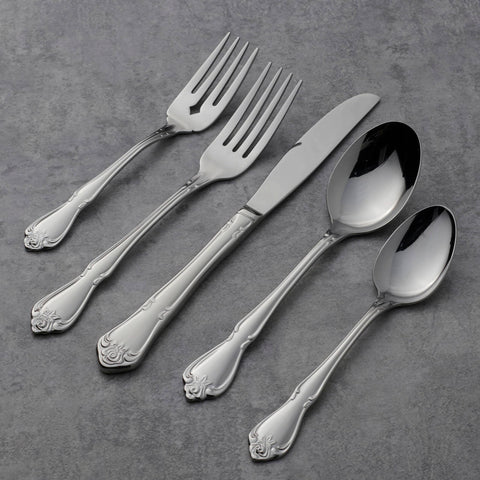 Oneida True Rose placed on table setting showing cohesive polished look