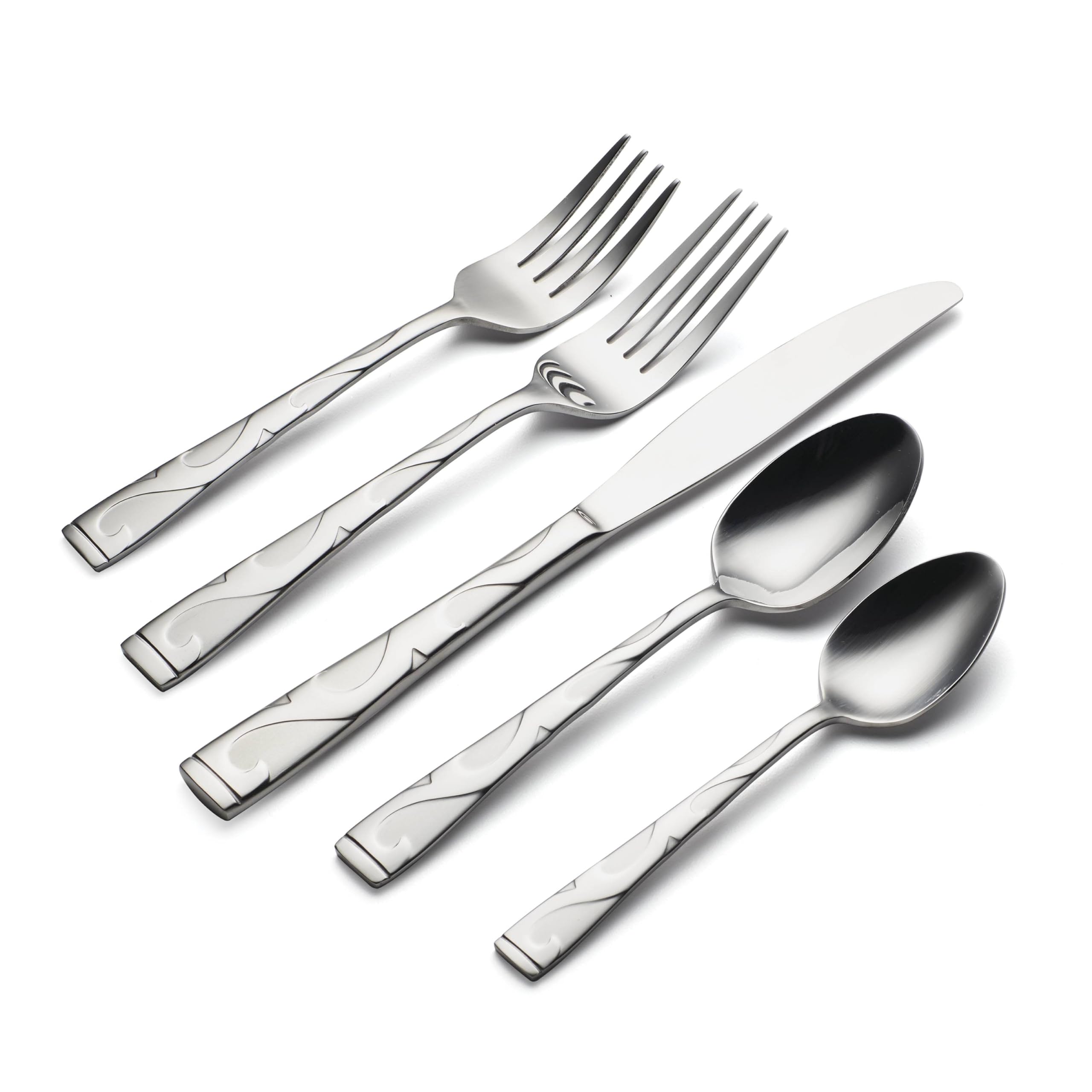 Oneida Tuscany serving pieces arranged to show variety and practical utility