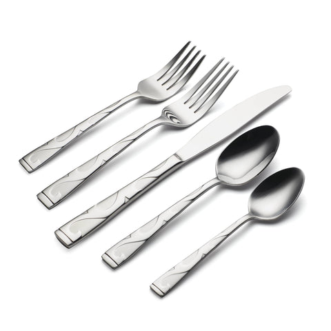 Oneida Tuscany serving pieces arranged to show variety and practical utility