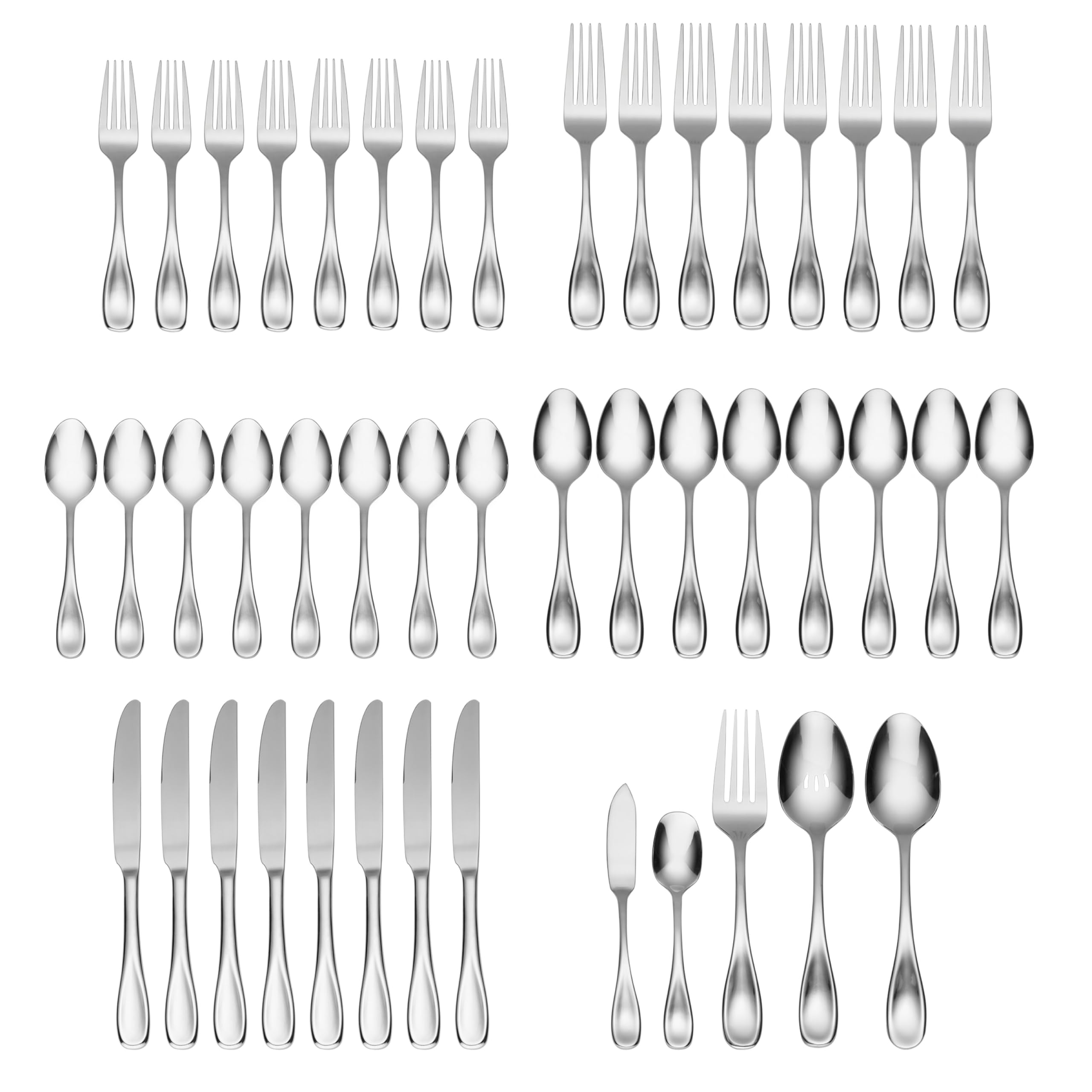 Oneida Voss place setting close-up showing polished pieces and table cohesion