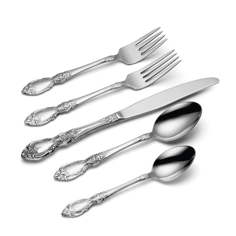 Oneida Wordsworth on table lifestyle with plated meal benefit enhanced presentation for gatherings