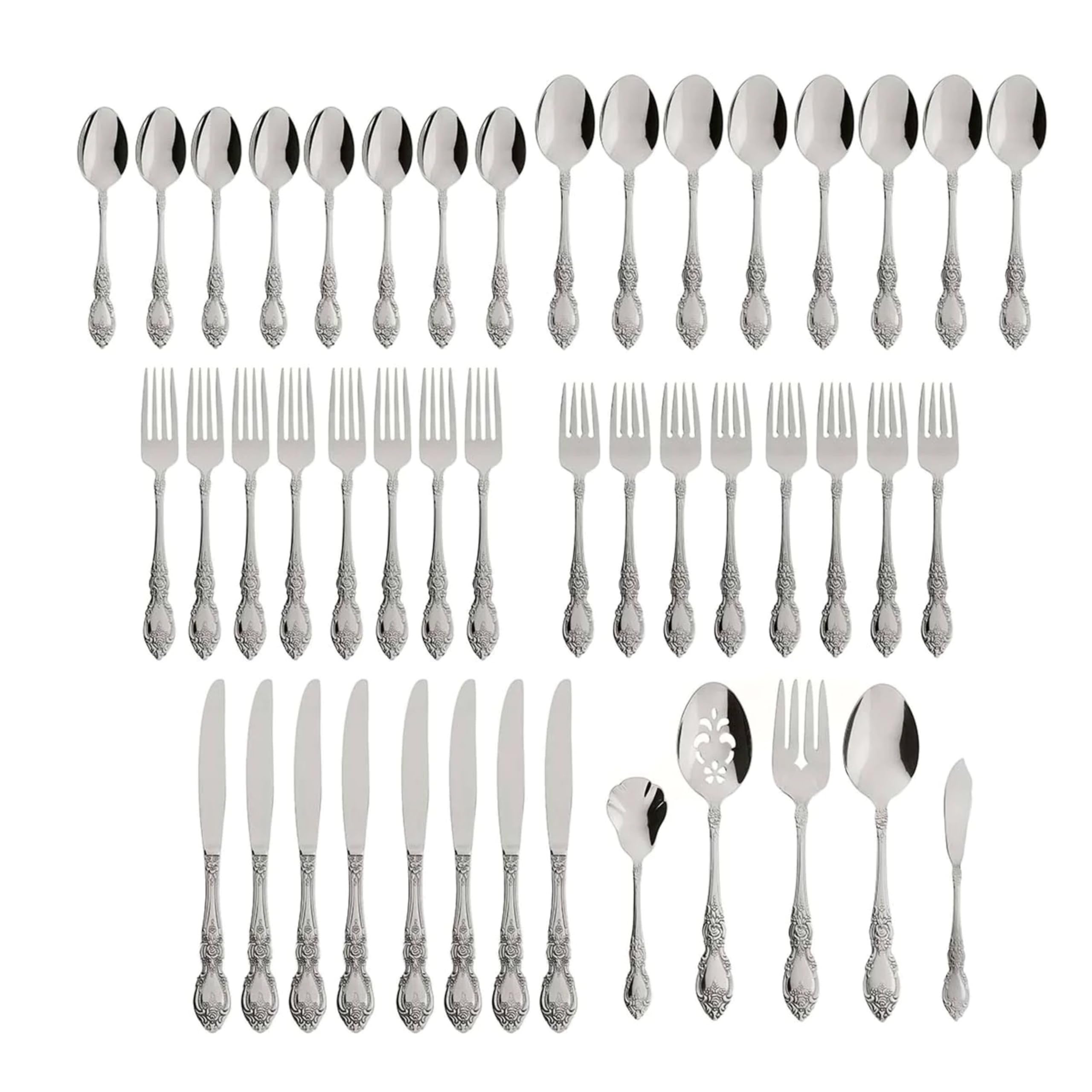 Oneida Wordsworth serving set arrangement displaying five serving pieces benefit ready-to-serve convenience