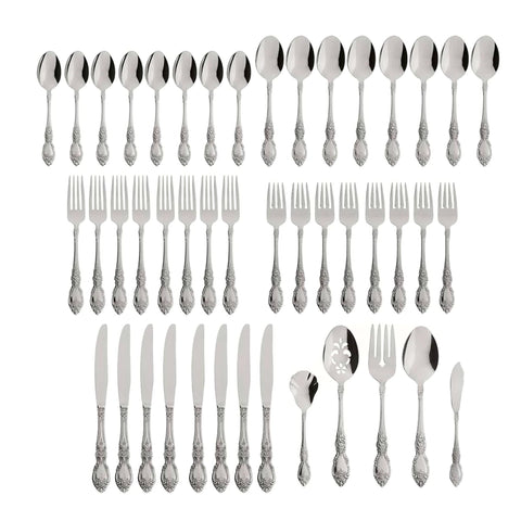 Oneida Wordsworth serving set arrangement displaying five serving pieces benefit ready-to-serve convenience